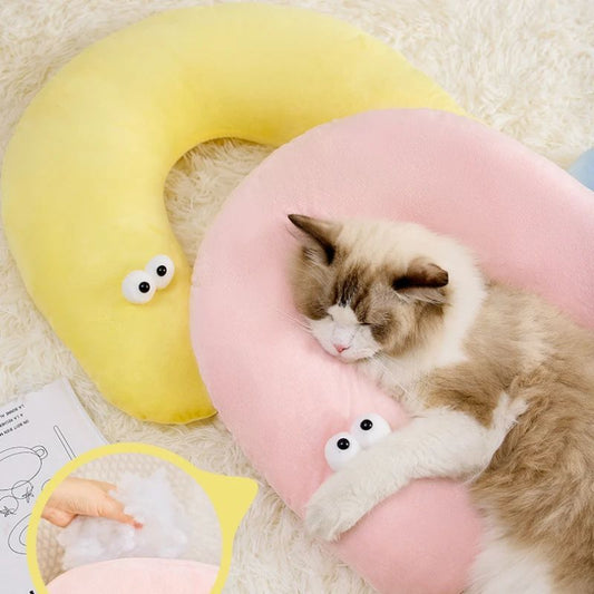 Cute Cat Eye Pillow Pet Neck Support Sleeping Pillow For All Seasons Cat