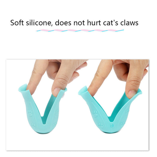 Silicone Case Anti-scratch Cat Shoes Pet Bathing Claw Cover