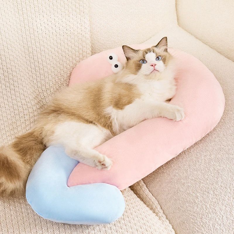 Cute Cat Eye Pillow Pet Neck Support Sleeping Pillow For All Seasons Cat
