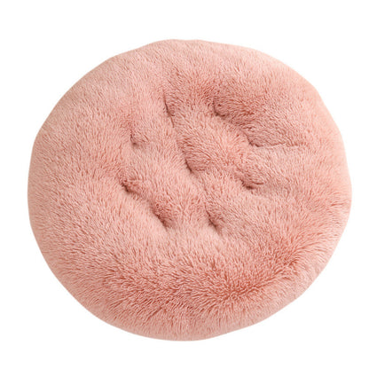 Round Pet Mat Dog Bed Plush Warm Sleep Dog Bed Cathouse Doghouse