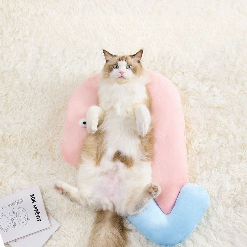 Cute Cat Eye Pillow Pet Neck Support Sleeping Pillow For All Seasons Cat