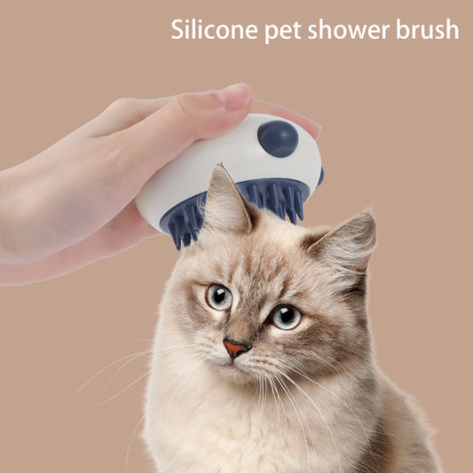 Bathroom Silicone Pet Cat And Dog Shower Soft Bristled Brush Panda Shape